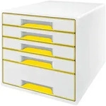 Leitz Schubladenbox WOW CUBE 52142016 5Schubf&auml;cher wei&szlig;/gelb
