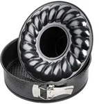 Zenker Black Metallic Springform mit Flach- und Rohrboden, Spring Form, Backform,