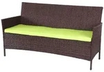 Mendler 3-Sitzer Poly-Rattan Gartenbank Halden, Sitzbank ~ braun-meliert, Kissen