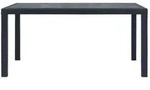 vidaXL Gartentisch Anthrazit 150x90x72 cm Kunststoff Rattan-Optik