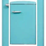 Exquisit Retro Vollraumk&uuml;hlschrank RKS120-V-H-160F taubenblau, 122 l