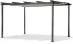 Leco Pergola 4x3 m lichtgrau mit Faltdach, Aluminiumgestell