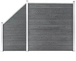 vidaXL WPC Zaun-Set 1 Quadrat + 1 Schr&auml;ge 273x186 cm Grau