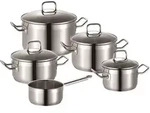 Zwilling Kochtopfset, 5-tlg rund 18/10 Edelstahl Pro 65120-005-0