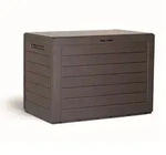 Prosperplast - 190 Liter Woodebox Gartentruhe aus dunkelockerfarbenem Kunststoff, 78