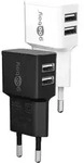 Goobay 44951 USB-A Dual-Ladeger&auml;t (12 W) schwarz, Schwarz - 2x USB-A-Anschl&uuml;sse