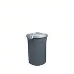 Stefanplast Speedy 8-Liter-Abfalleimer in Silber mit Deckel, Griffen und