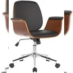 CLP B&uuml;rostuhl Kemberg Holz HBT: 82x69x62 cm walnuss schwarz