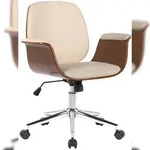 CLP B&uuml;rostuhl Kemberg Holz HBT: 82x69x62 cm walnuss creme