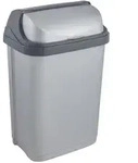 KEEEPER 10L M&uuml;lleimer mit silbernem Schiebedeckel, Rasmus-Kollektion