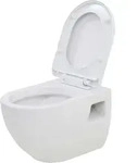 vidaXL Wand-WC Keramik Wei&szlig;