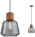 Paulmann Neordic Pendelleuchte Elia E27 max. 20W Rauchglas Kork Schwarz dimmbar