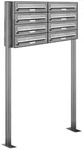 AL Briefkastensysteme 8 F&auml;cher Premium Edelstahl Stand Briefkasten Anlage f&uuml;r Post