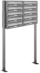 AL Briefkastensysteme 10 F&auml;cher Premium Edelstahl Stand Briefkasten Anlage f&uuml;r Post