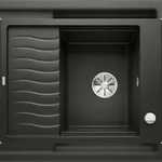 BLANCO GmbH + Co KG BLANCO ELON 45 S Einbausp&uuml;le SILGRANIT schwarz ab 45 cm Excenter