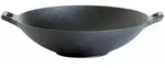 Wok aus Gusseisen mit 2 Griffen Bratpfanne D: 37cm Asiawok Wokpfanne Bratpfanne