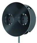 Bachmann Twist 2-fach Einbausteckdose (931.150) schwarz matt