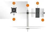Durable Monitorhalter mit Arm f&uuml;r 1 Monitor+1 Tablet silber Tischklemme