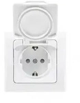 Chilitec Steckdose mit Klappdeckel IP44 Wei&szlig; 250V 16A