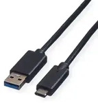 ROLINE USB 3.2 Gen 1 Kabel, A-C, ST/ST, schwarz, 1 m