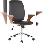 CLP B&uuml;rostuhl Burbank walnuss/schwarz/Kunstleder