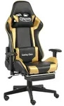 vidaXL Gaming-Stuhl mit Fu&szlig;st&uuml;tze Drehbar Golden PVC