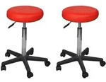 vidaXL B&uuml;rohocker 2 Stk. Rot 35,5x84 cm Kunstleder
