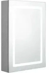 vidaXL LED-Bad-Spiegelschrank Betongrau 50x13x70 cm