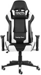 vidaXL Gaming-Stuhl Drehbar Wei&szlig; PVC