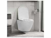 vidaXL Wand-WC ohne Spülrand Keramik Weiß