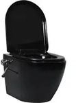 vidaXL Wand-WC ohne Sp&uuml;lrand mit Bidet-Funktion Keramik Schwarz
