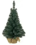 Kaemingk Minibaum Weihnachtsbaum Kunststoff Jutesack indoor D.46cm H.90cm gr&uuml;n