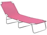 vidaXL Klappliege Stahl und Stoff Rosa