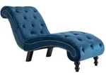 vidaXL Chaiselongue Blau Samt