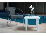 Bolero Lounge-St&uuml;hle aus PE-Rattan und Aluminium in tiefen Anthrazit 4 St&uuml;ck