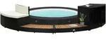 vidaXL Whirlpool-Umrandung Schwarz Poly Rattan & Massivholz Akazie