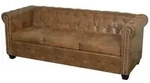 vidaXL Chesterfield-Sofa 3-Sitzer Kunstleder Braun