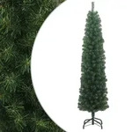 vidaXL Schlanker K&uuml;nstlicher Weihnachtsbaum mit St&auml;nder Gr&uuml;n 180cm PVC