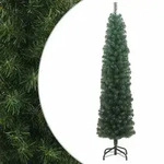vidaXL Schlanker K&uuml;nstlicher Weihnachtsbaum mit St&auml;nder Gr&uuml;n 240cm PVC