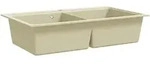 vidaXL Granitsp&uuml;le Doppelbecken Beige