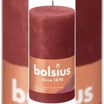 Stumpenkerze Rustik Shine 13cm &Oslash; 6,8cm Zartes Rot