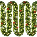 Casaria Weihnachtsgirlande 10m 160 LED inkl. Deko Outdoor Girlande Weihnachten
