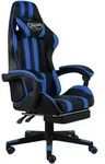 vidaXL Gaming-Stuhl mit Fu&szlig;st&uuml;tze Schwarz und Blau Kunstleder