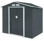HATTORO S100 Metall Ger&auml;tehaus XL Ger&auml;teschuppen Garten Schuppen Gartenhaus Grau