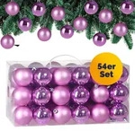 Casaria Weihnachtsbaumkugeln 54er rosa