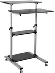 LogiLink Sitz-/Steh-Schreibtisch BP0070 BP0070 Farbe der Tischplatte: Schwarz (B x H