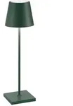 Zafferano Poldina Pro Dark Green LED-Tischleuchte, wiederaufladbar und dimmbar mit