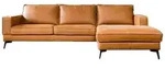 KAWOLA Sofa BLOOM Ecksofa Leder cognac Recamiere rechts