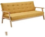 SalesFever Schlafsofa mit Armlehnen | 3 Funktionen | Bezug Strukturstoff |...