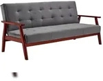 SalesFever Schlafsofa mit Armlehnen | 3 Funktionen | Stoffbezug Samt-Optik |...